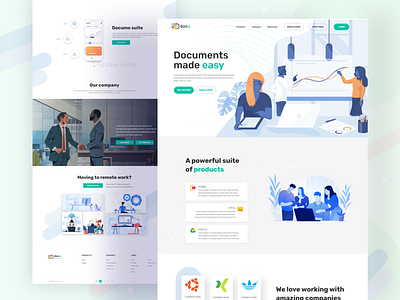 Document landing page 2020 2020 trend animation color design graphic design illustration landing page minimal product typography ui ux web webdesign website white