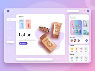 Beauty products Web Concept 3d app beauty products best shot clean ui cosmetics product graphic design hero header home page interface landing page product ui ux ui design ux design vector web webdesign website website design