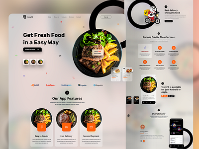 Food Mobile APP Landing UX UI Design