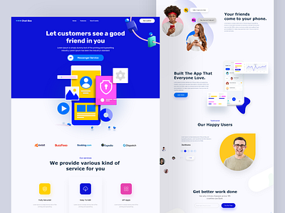 Messenger app landing page by Masud Rana on Dribbble