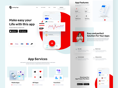 app landing page 3d animation app app landing page best shot clean ui graphic design home page illustration interface landing page product typography ui ux ui design vector web webdesign website website design