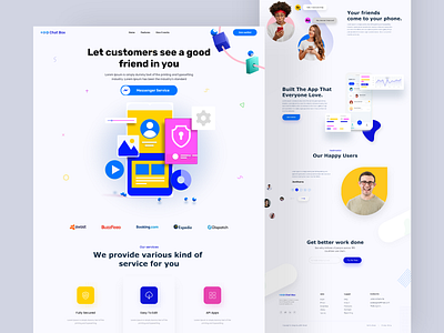 Messenger app redesign landing page chat app landing page chat landing page clean clean ui graphic design home page interface landing page product ui design ui web design web webdesign website website design