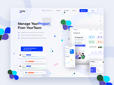 Project Management 2 graphic design hero header home page homepage interface landing page project management ui design web webdesign website website design
