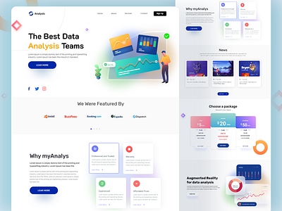 Data Analysis Landing Page 2 agency landing page analysis landing page analysis team clean ui data data analysis data visualization graphic design home page interface landing page ui design web webdesign website website design