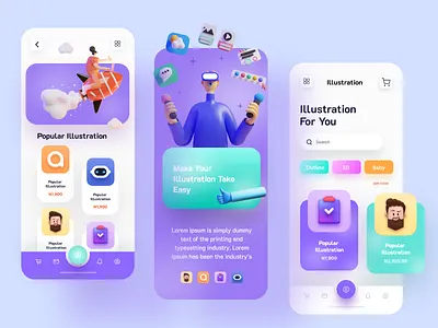 Illustration E Commerce app app interface minimal mobile mobile app mobile apps mobile ui mobileapp mobileappdesign ui ui design ux ux ui design