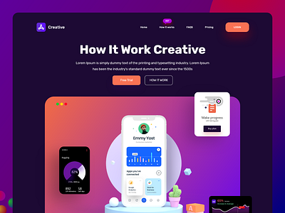 Dark Creative Header by Masud Rana on Dribbble