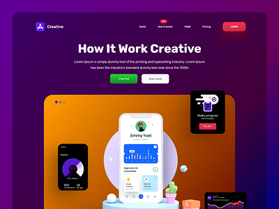 Dark Creative Header by Masud Rana on Dribbble