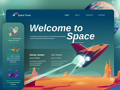 Space travel web site