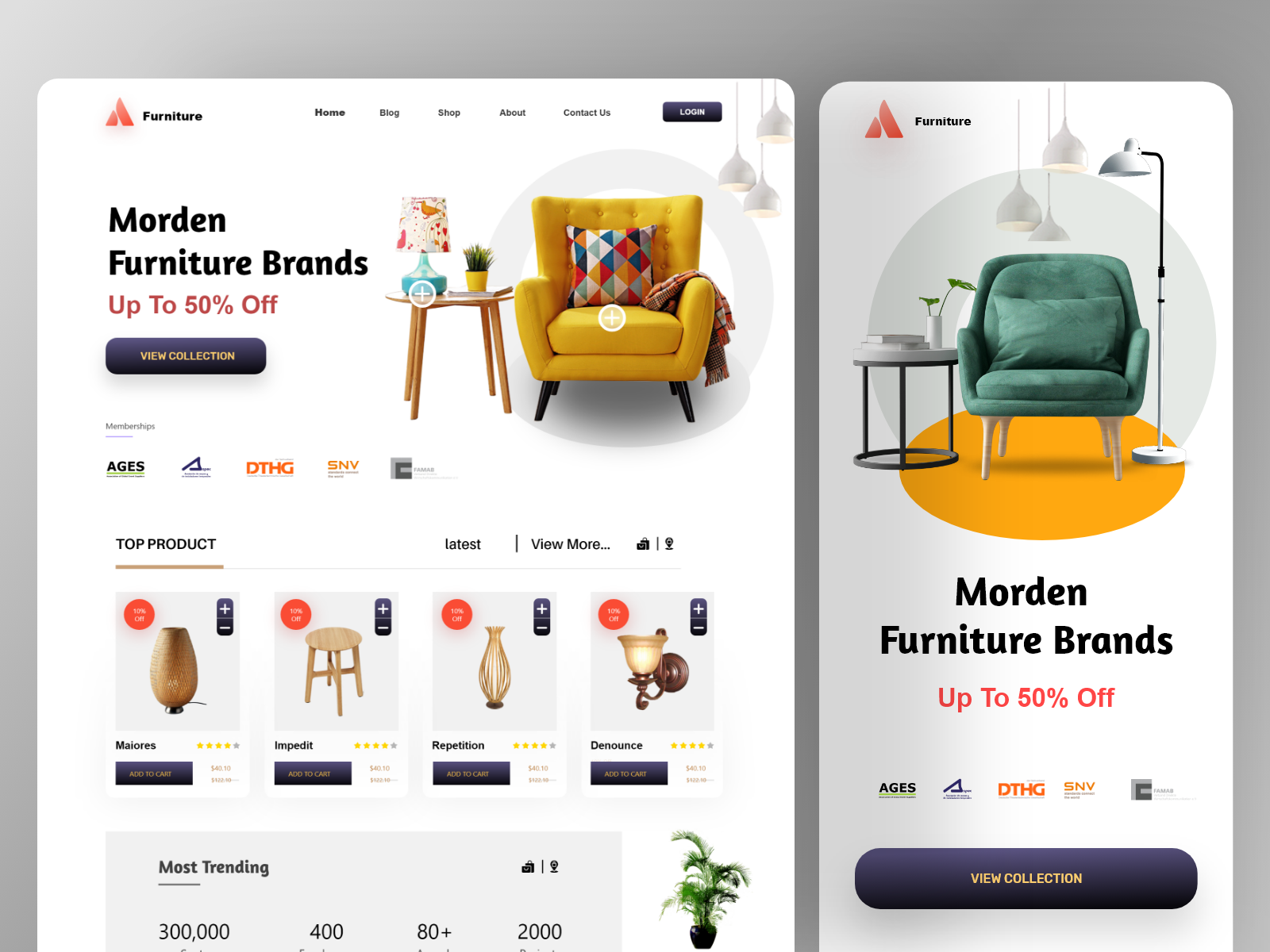 Furniture e-commerce websites by Masud Rana on Dribbble