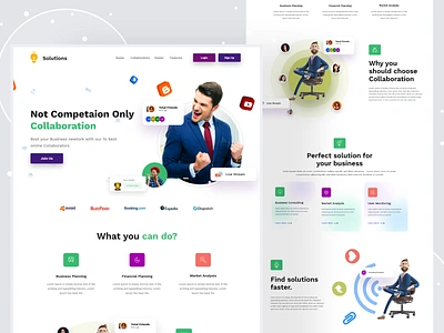 Online Collaboration platform collaboration environment home page landing page online courses partnership platform product teamwork ui design web webdesign website website design