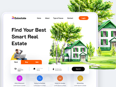 Real Estate Property Landing Page apartment architecture building flat home page hotel house landing page landing page design lines masud mrstudio real estate real estate agency real estate design realtor webdesign website website design