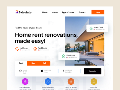 Real Estate web design home page landing page landing page design ui ux web webdesign website website design