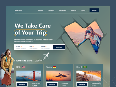 Travel Agency Website home page home page design homepage homepage design interface landing page landing page design mrstudio ui design web web design webdesign website website design