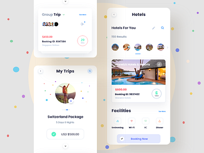 Travel : Hotel Booking app android app appdesign application design design app ios mobile mobile app design mobile ui screens ui ux