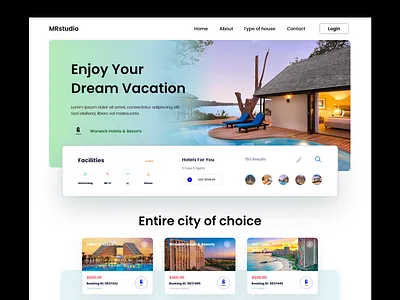 Hotel & Resort booking landing page cabin home page hotel booking hotel cabin landing page restaurants room booking travel agency trip vacation web webdesign website website design