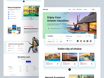 Hotel Resort & Airlines booking landing page
