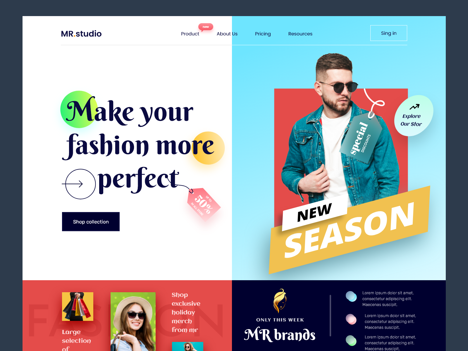 Fashion website: Landing Page by Masud Rana on Dribbble