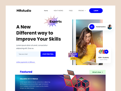 Education - Elearning Landing Page class college course elearning home page landing page learn learning lesson platform pricingpage school skills student study studying teaching web website website design