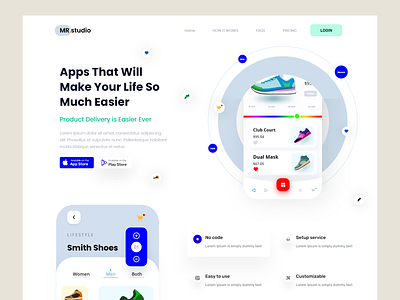 Shoe App landing page