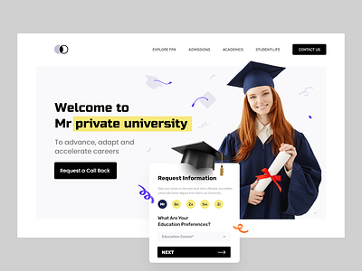 Education - learning academic university Landing Page concept template design home page landing landing page ui web web page webdesign website website design