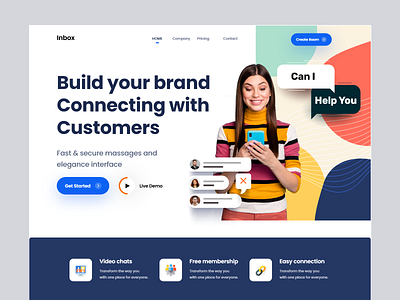Inbox Communication landing page design home page landing landing page web web page webdesign website website design