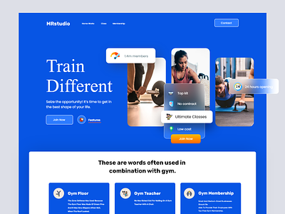 Workout Gym Landing Page bodybuilding burn fat calories clean fitness gym gymnastics health home page landing page lifestyle sport training webdesign website website design weight weightloss workout yoga