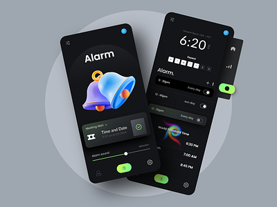Alarm App Design android app appdesign application design design app ios mobile mobile app design screens ui ux