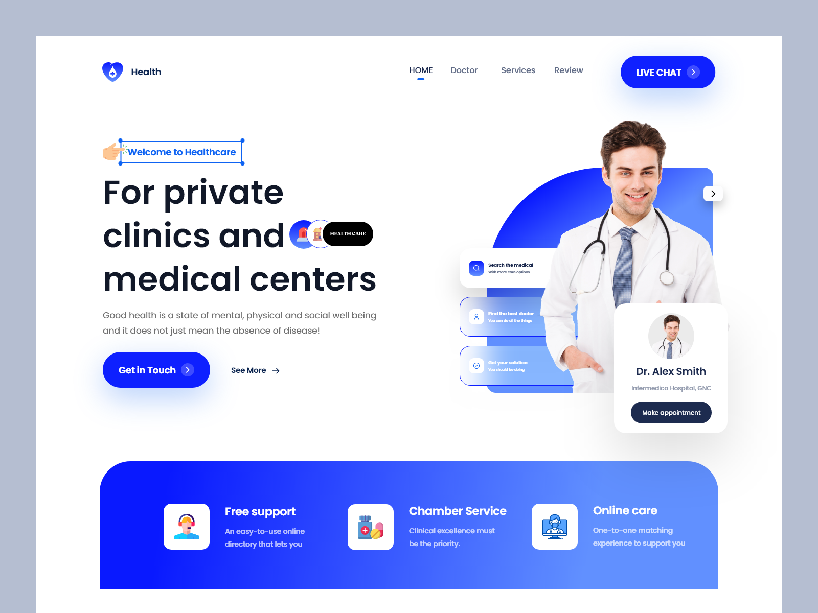 Medical Healthcare service web design by Masud Rana on Dribbble