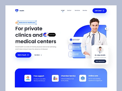 Medical Healthcare service web design clinic consult consultation design doctor health healthcare healthcare app home page hospital landing page medical app medicine medicine product mental patient physical service website website design