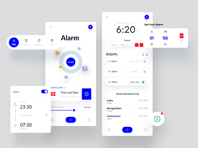 Alarm Clock App UI android app appdesign application design design app ios mobile mobile app design screens ui ux