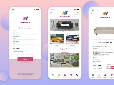 Concept Furniture Store app design ui ux ux design