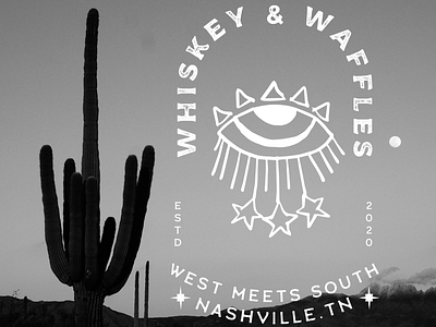 Whiskey & Waffles Branding branding cactus design evil eye icon illustration nashville southern southwestern typography