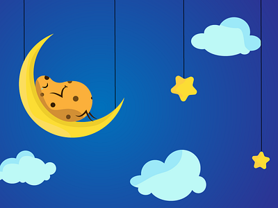 Spleeping Gocciola gocciole illustration night sky sleep stars vector
