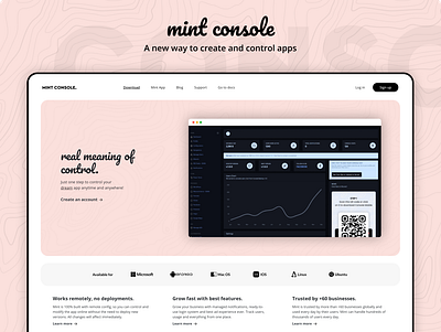 Mint Console - Control your application with Remote Config android app app design minimal remote config ui ux vimeo webview wordpress youtube