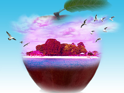 Island On The Apple adobe photoshop ajichendra banner beginer branding design illustration manipulation thumbnail