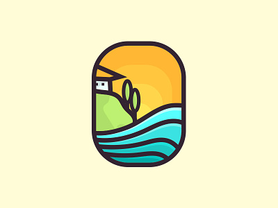 Villa in Sayulita, Mexico. beach holiday icon logo logo mark minimalist modern summer surf tropical island villa