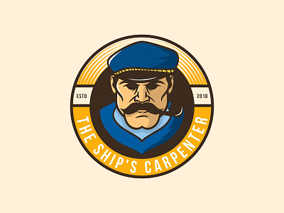 The Ship's Carpenter Brand Identity avatar badge brand character classic craftmanship identity logo mascot old sailor vintage