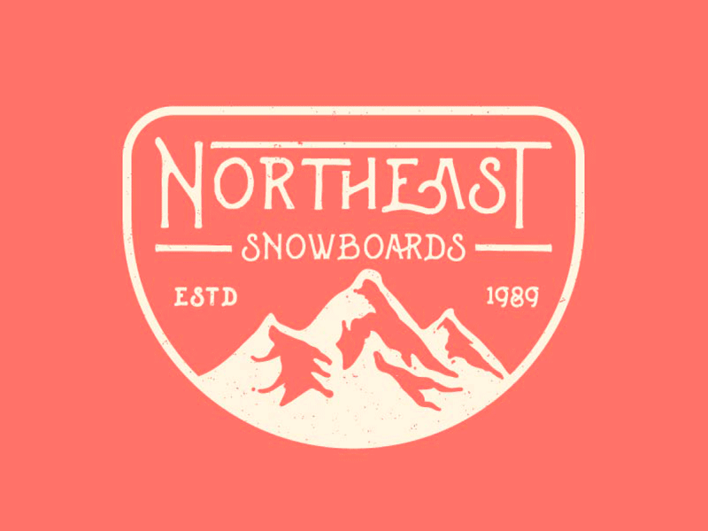 Northeast Snowboard Badge Logo badge brand classic hand drawn identity logo mountain retro snow vintage vintage badge