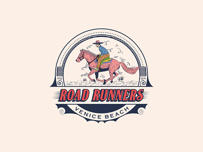 ROAD RUNNERS Vintage Horse Racing Logo badge hipster logo kamal karmakar logo concept rtk designs vintage horse logo vintage horse racing logo vintage racing