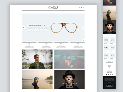 gauss interface landing page responsive design