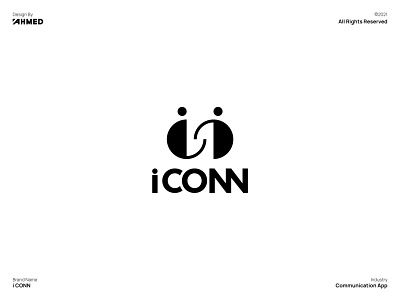 iCONN - Communication App Logo abstract app logo brand mark branding c logo communication connect logo design flat graphic design i logo icon illustration illustrator logo managment minimal persona logo ui vector