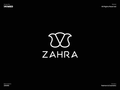 ZAHRA - Logo Design absract brand identity brand mark branding clothes brand concept logo creative design fashion brand fashion logo flat flower logo graphic design icon illustrator logo logo design minimalist typography wordmark
