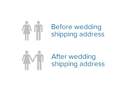Wedding registry shipping address visual design
