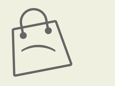 The unhappy empty shopping bag