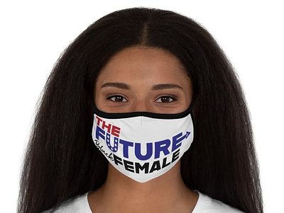 The Future is Black Female black blue branding design female logo mask merchandise shoes typography united states vector