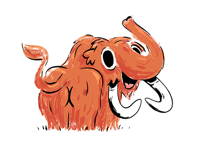 Mammoth animal beast cartoon character cute drawing mammoth mishax prehistoric procreate procreateapp