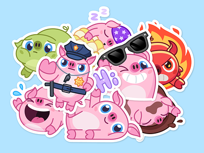 NICK WALLOW PIG - Telegram animated stickers animation cartoon character gif mishax pig piggy sticker stickers telegram