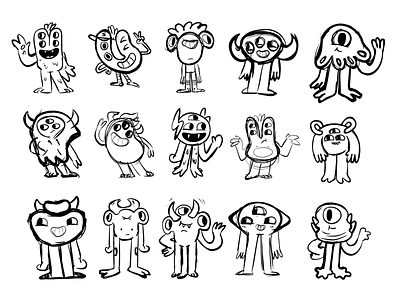 Monsters | WIP cartoon cartoons character character design children creatures fantastic kids kids art mishax monsters procreate sketch sketches