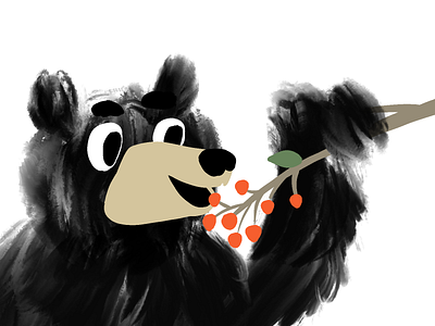 Bear berry bear bearberry berry cartoon child children childrens book draw kids mishax procreate