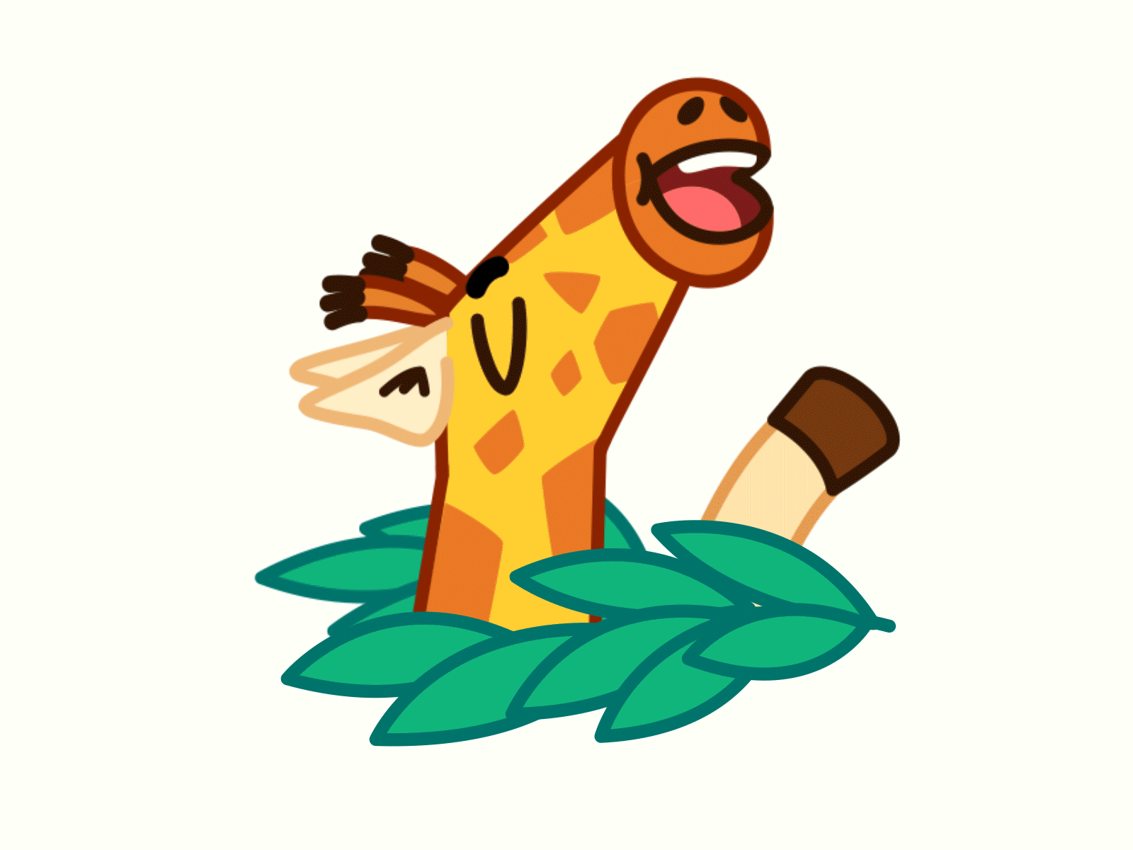 Giraffe | work in progress characterdesign eat emotion giraffe hello hi illustration mishax stickerpack stickers telegram